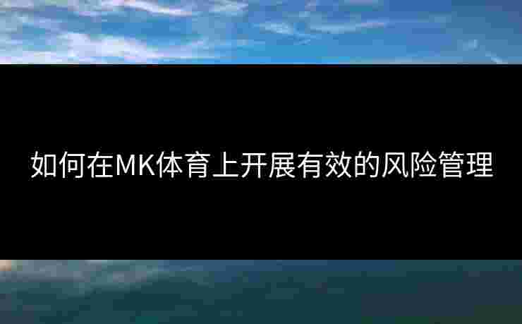 如何在MK体育上开展有效的风险管理
